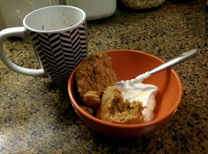 mug with yogurt